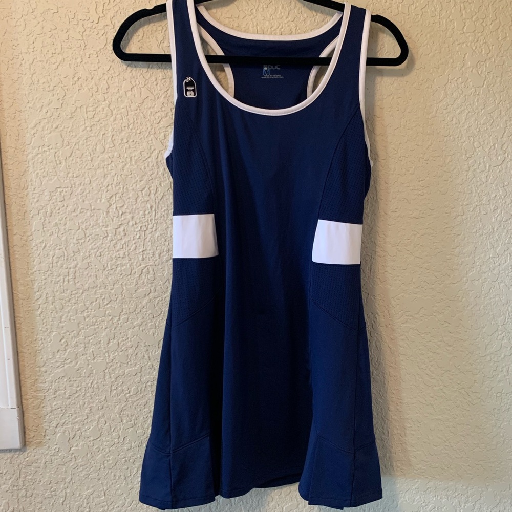 DUC Blue White Stripe Tennis Dress Medium